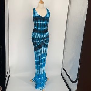 Young Fabulous & Broke blue & black tie dye maxi